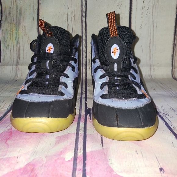 Nike Little Posite One GS 'Twilight Pulse' Orange, Black Sneakers - Picture 2 of 6